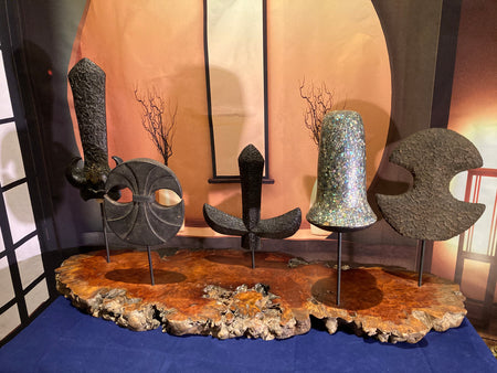 Yari Saya display stand ( spear sheaf). Antique Japanese spear covers - Yamazakura