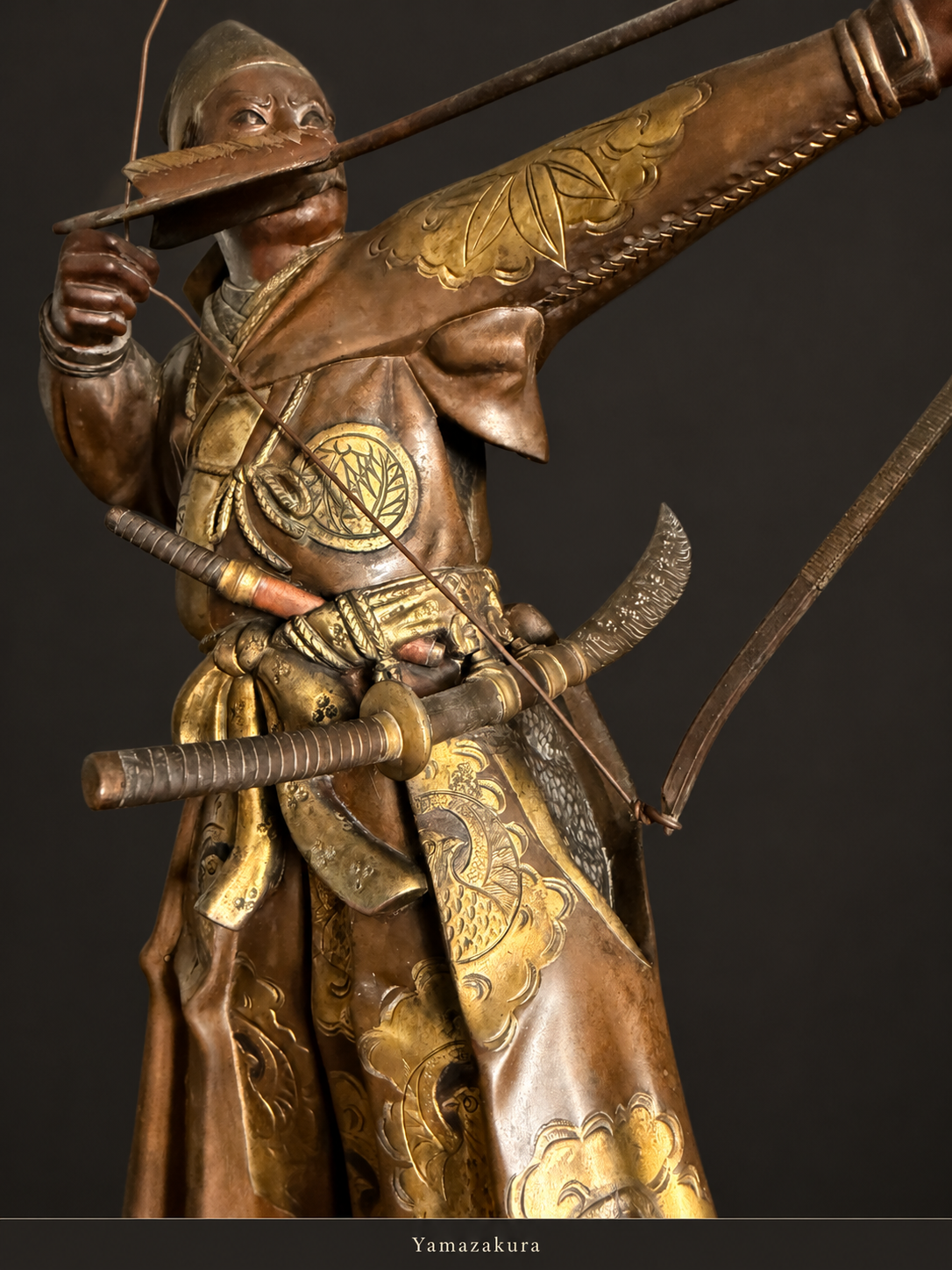 Bronze archer sword fittings and decorated robes; Yamazakura styled presentation