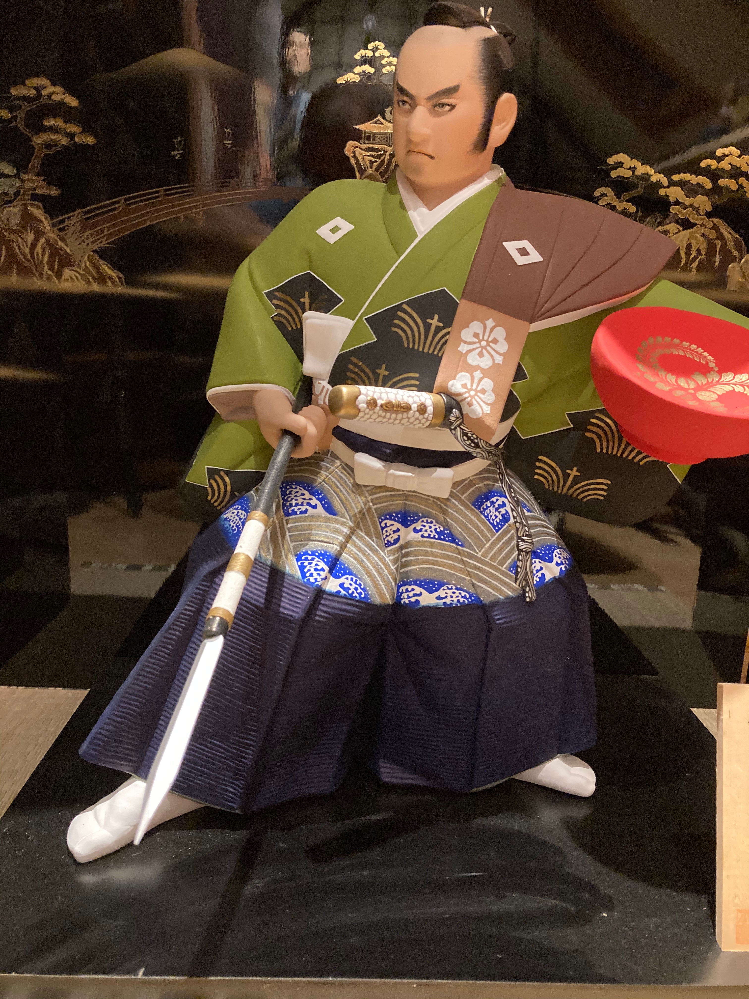 Hakata doll  ( large ) Tahei Mori . Samurai . Interior design. - Yamazakura