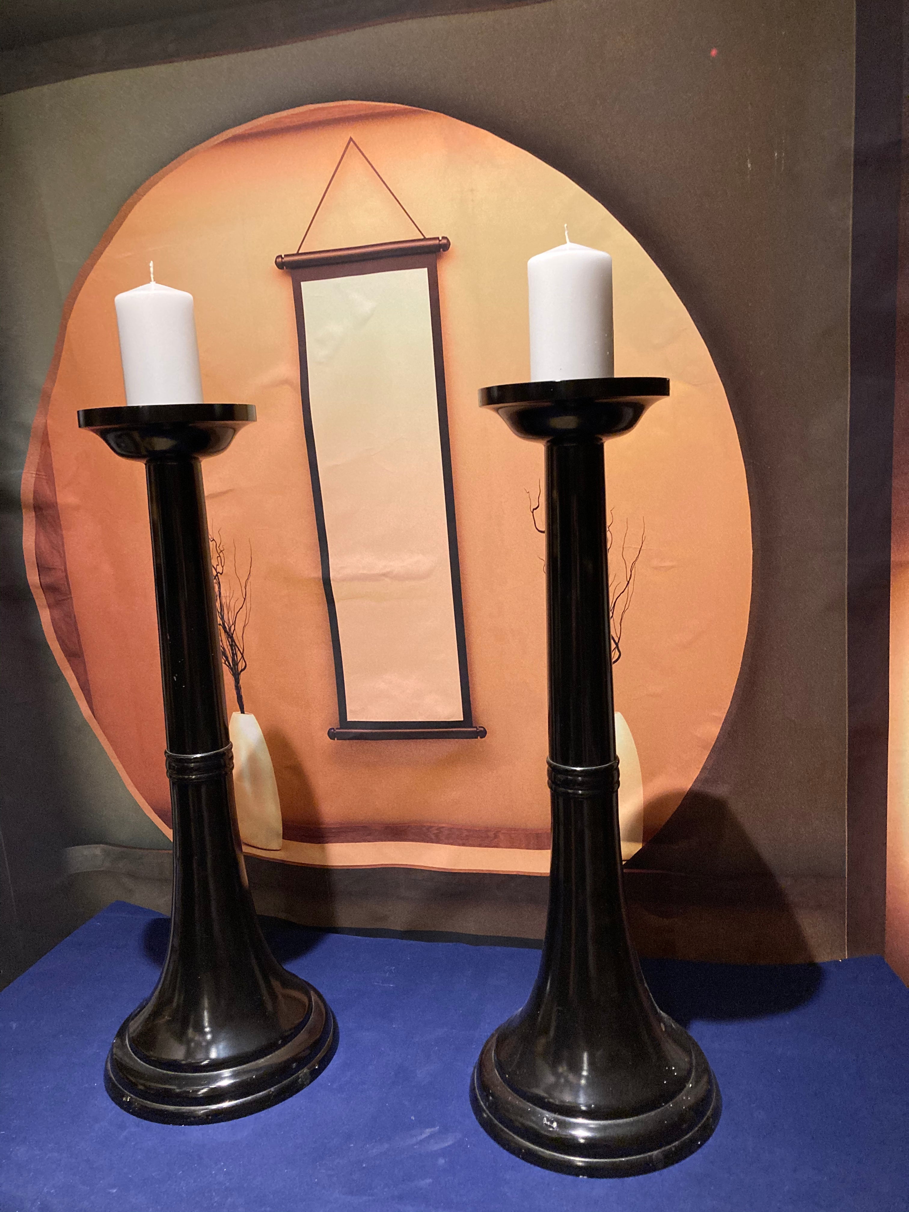Beautiful pair of Altar Candle holders , - Yamazakura